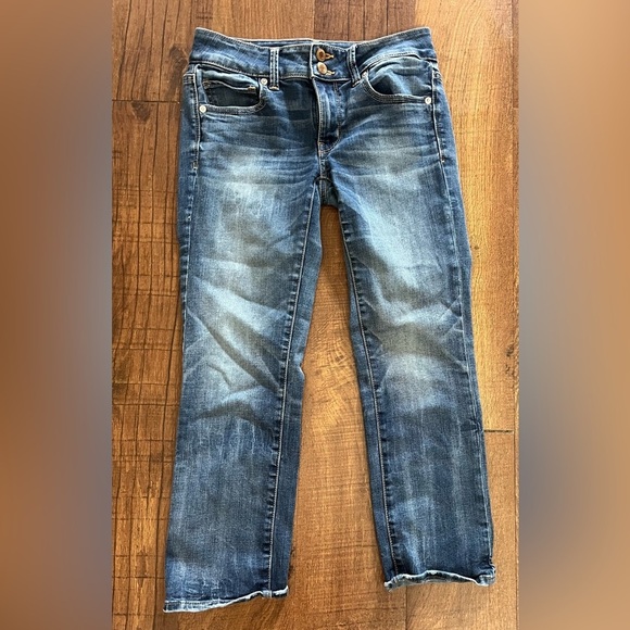 American Eagle AE Outfitters super stretch artist crop denim jeans SZ 4 - Picture 1 of 10